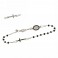 White gold 18k 750/1000 with black stones rosary bangle