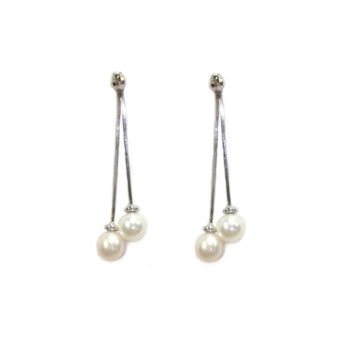 White gold 18kt 750% pearls earrings