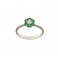 White gold 18kt 750/1000 with white and green cubic zirconia flower ring