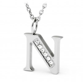 S'agapõ stainless steel, letter n necklace SALN2