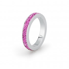 S'agapõ stainless steel, violet crystal ring SCR35