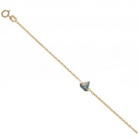 Yellow gold 18 Kt 750% children bracelet with boat