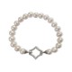 Bracciale in perle naturali con chiusura rhombus