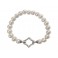 White gold 18 kt 750/1000 with white cubic zirconia and pearls bracelet