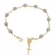 Bracciale Rosario in oro giallo e bianco 18 kt 750%