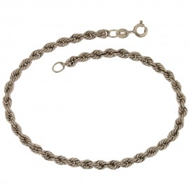 White gold 18Kt 750/1000 interlaced chain woman bracelet