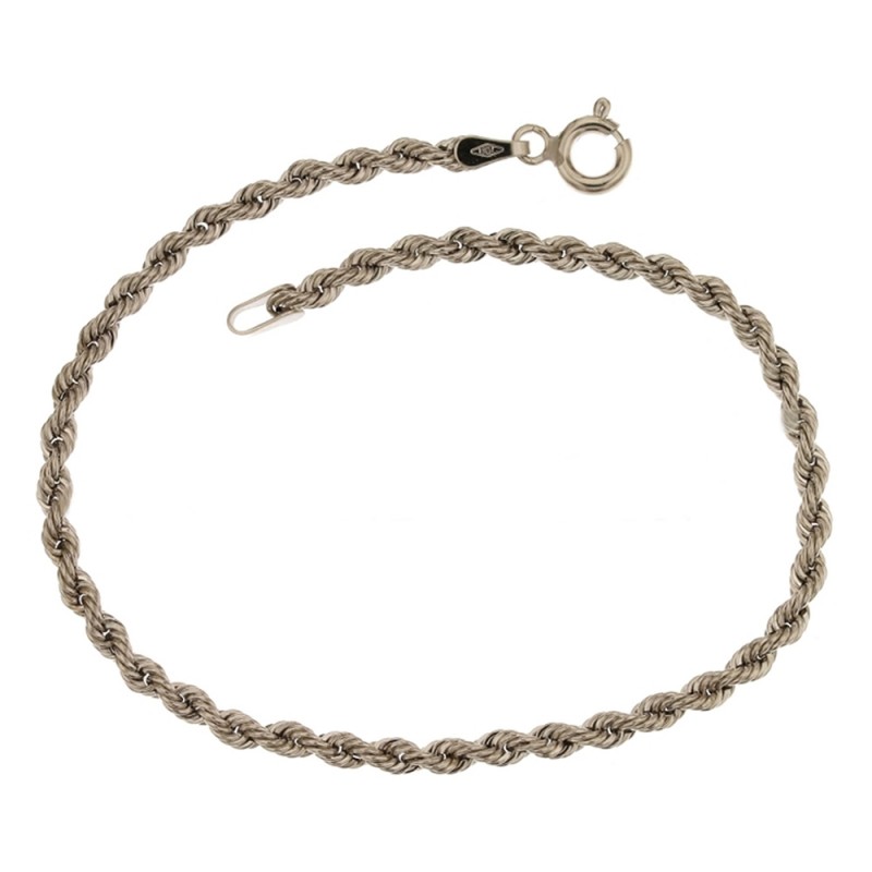 White gold 18 k, interlaced chain bracelet