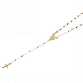 Girocollo rosario in Oro 18 Kt 750/1000 con sfere lucide unisex