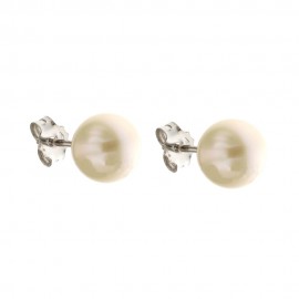 Gold 18 K earlobe pearls earrings