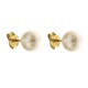 Gold 18 K earlobe pearls earrings