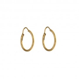 Gold 18 K shiny hoop earrings