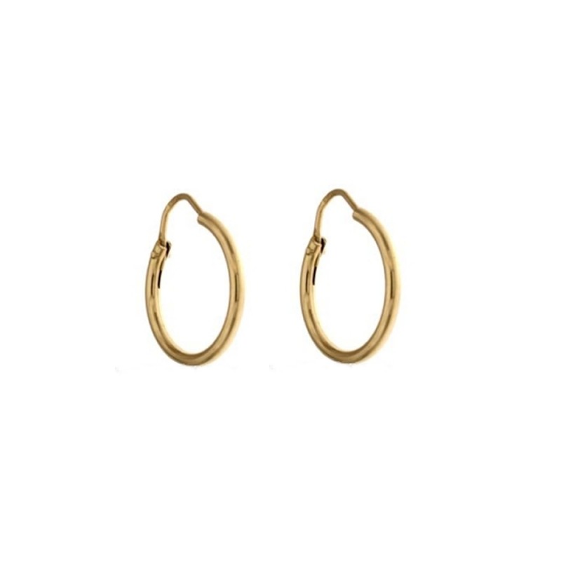 Gold 18 K shiny hoop earrings