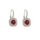 White gold 18 K colored cubic zirconia earrings