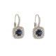 White gold 18 K colored cubic zirconia earrings