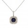 White gold 18k 750/1000 with white cubic zirconia and colored stone woman necklace