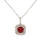 White gold 18 K colored cubic zirconia Corinne necklace