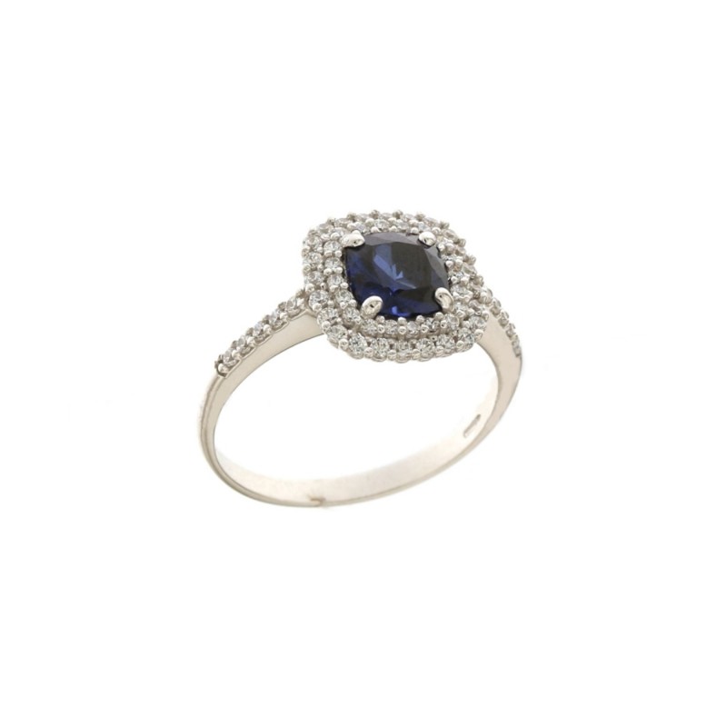 White gold 18 K colored cubic zirconia Corinne ring