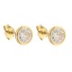Gold 18 K cubic zirconia, solitaire earrings