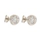 Gold 18 K cubic zirconia, solitaire earrings