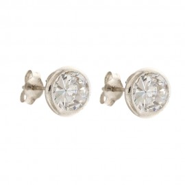 Gold 18 Kt 750/1000 with cubic zirconia solitaire earrings