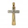 Yellow and white gold 18 Kt 750/1000 shiny cross pendant