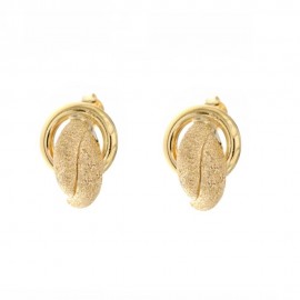 Yellow gold 18 K diamonded woman earrings