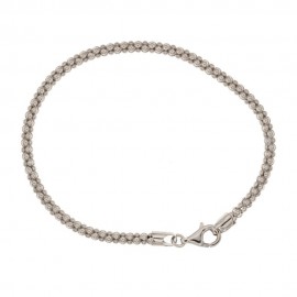 Gold 18 Kt 750/1000 pop-corn cable shiny woman bracelet