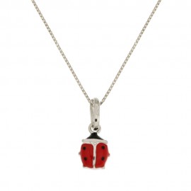 Gold 18 K with enamelled ladybug necklace