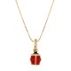 Gold 18 K with enamelled ladybug necklace