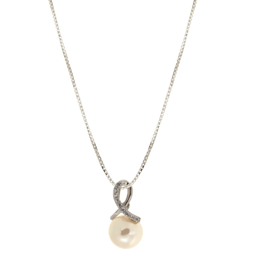 Collana Perle Oro Bianco 585 14 Kt Oro Bianco 48 cm 23,1 Gram Valore 490, Gioielli Collane Collane di perline 