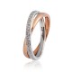 White and rose gold 18 K Unoaerre Per Sempre ring