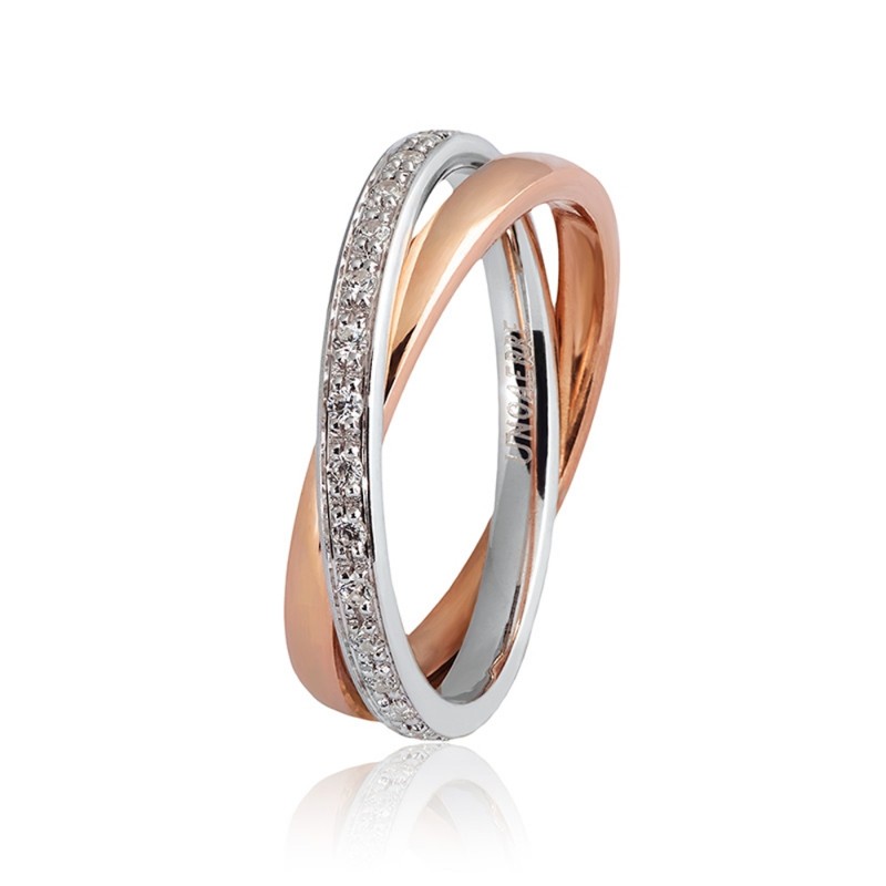 White and rose gold 18 K Unoaerre Per Sempre ring