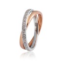 White and rose gold 18 K Unoaerre Per Sempre ring