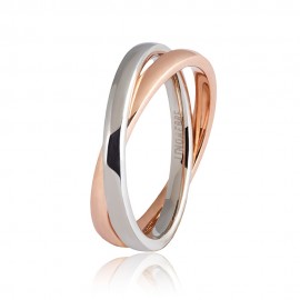 White and rose gold 18 K Unoaerre Per Sempre ring