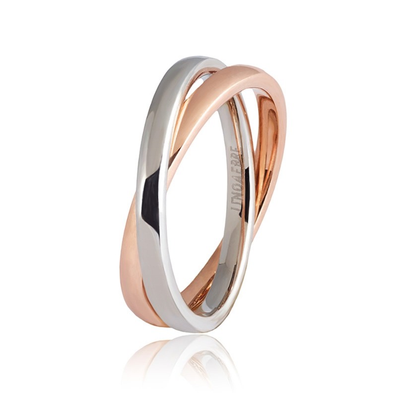 White and rose gold 18 K Unoaerre Per Sempre ring