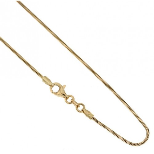 Collana in oro giallo 18Kt 750/1000 modello coda di topo lucida unisex