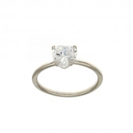 White Gold 18 Kt 750/1000 with heart shaped cubic zirconia