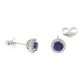 White Gold 18 K Colored Quartz and Cubic Zirconia Dorothy Earrings