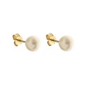 Gold 18 Kt 750/1000 with natural pearls shiny woman earrings