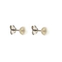 Gold 18 Kt 750/1000 with natural pearl shiny woman earrings