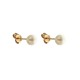 Gold 18 K Natural Freshwater Pearl Earrings Diameter 0.16 inch