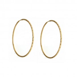 18 K Gold Faceted Hoop Woman Earrings