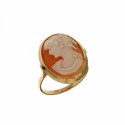 Yellow gold 18 Kt 750/1000 authentic cameo woman ring