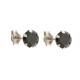 18K Gold Earrings With Black Cubic Zirconia