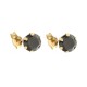 18K Gold Earrings With Black Cubic Zirconia