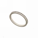 Anello Veretta in oro bianco 18Kt 750/1000 con zirconi bianchi da donna