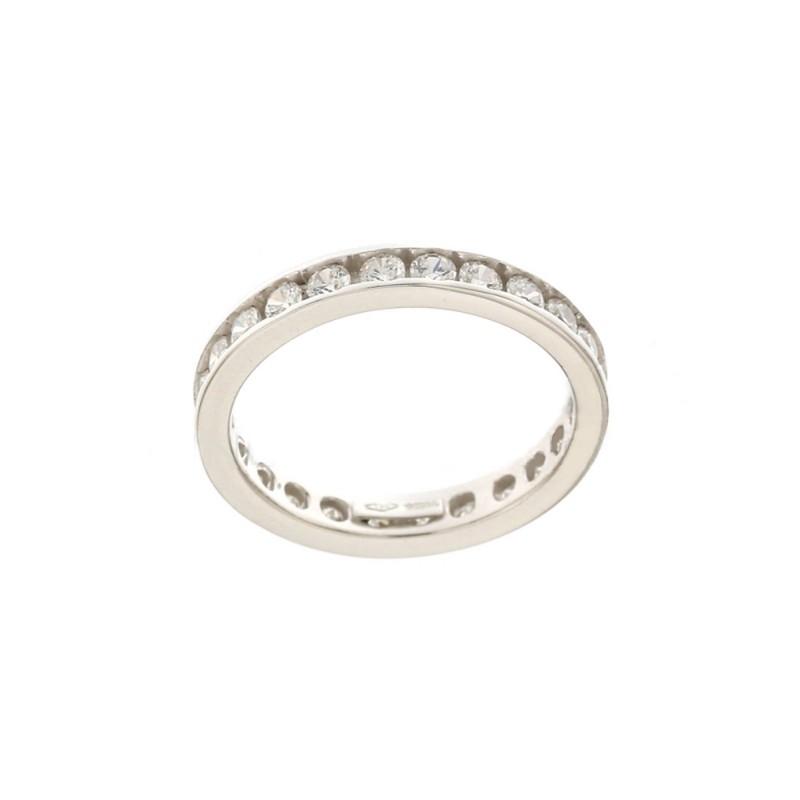 Anello in oro 18 Kt 750 con zirconi bianchi da donna