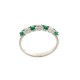 Anello mezza veretta in oro bianco 18 Kt 750/1000 con pietre verdi e bianche