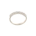 Anello mezza veretta in oro bianco 18 Kt 750/1000 con zirconi bianchi da donna