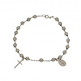 Bracciale rosario in oro 18K 750/1000 con grani lisci